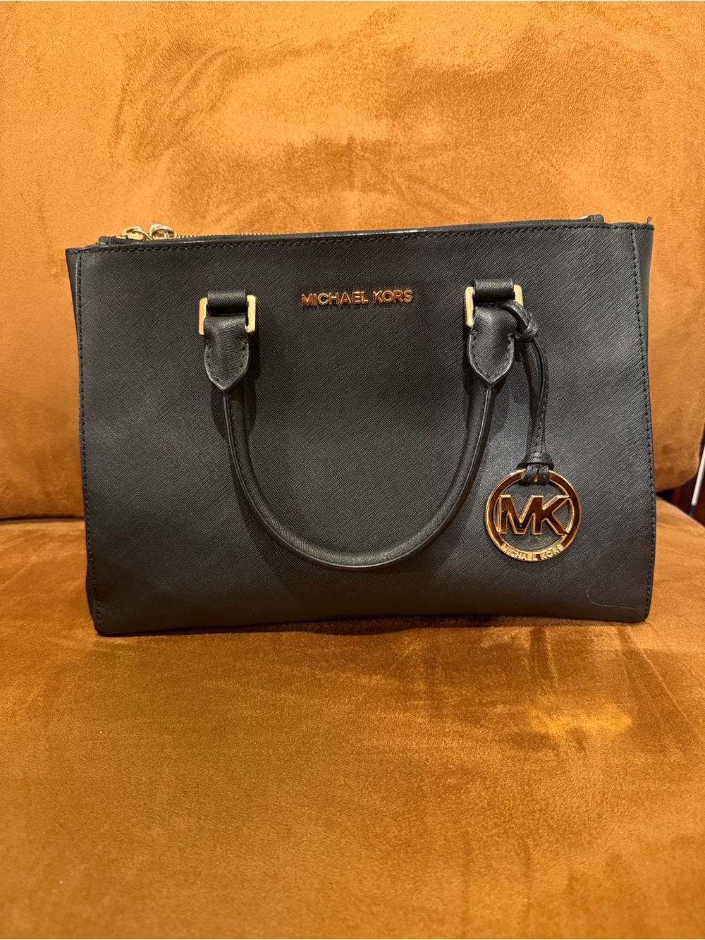 Michael Kors Black Saffiano Leather Satchel